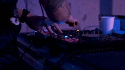 DJ behind the remote close-up Stock Footage 126602140