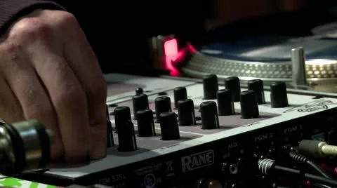 Dj checking levels on turntable Stock Footage 10871936