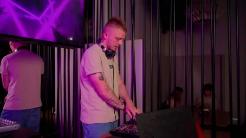 DJ in city bar Stock Footage 201490699
