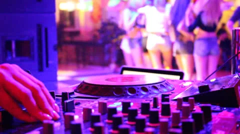 DJ in a club, console, crowd Stock Footage 25912049