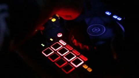 DJ console with backlight close up 스톡 동영상 85459928