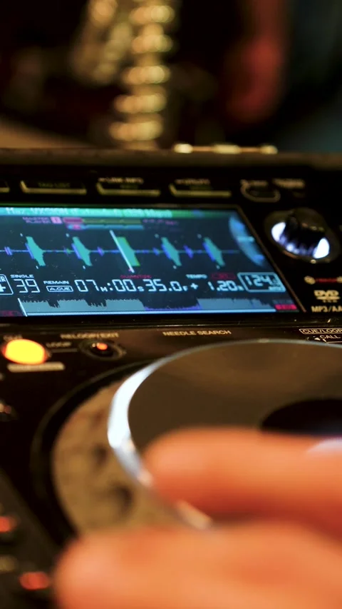DJ at a Console Creating Music Pressing Buttons and Manipulating Knobs 스톡 동영상 299632932