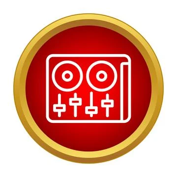Dj console icon representing music entertainment and audio mixing Stock Illustration