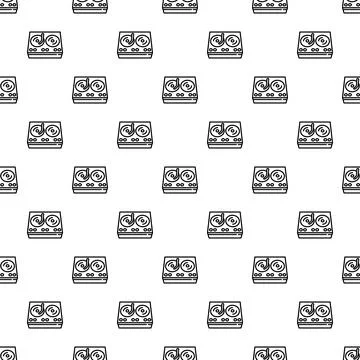 Dj console mixer vinyl record music pattern background Stock Illustration