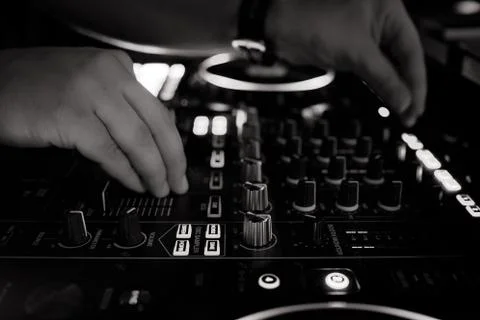 DJ control panel in the club Stock Photos