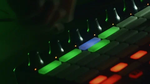 Dj Controller in Action on Party. Close Up Stock Footage 113898787