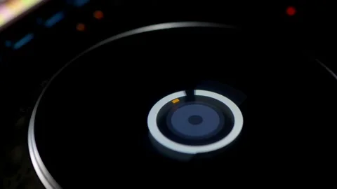 DJ Controller Display And Controls In Dark Environment. Professional Audio Mixer Stock Footage 335933203