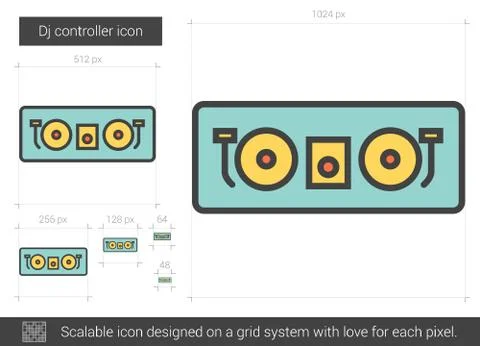 Dj controller line icon Stockillustratie