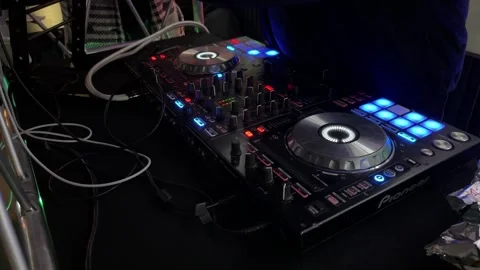 DJ controller party - nightlife concept Stock Footage 260056630