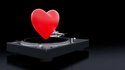 Dj controller with red heart Stock Illustration