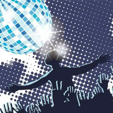 Dj on crowd Stock Illustration