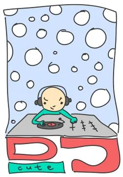 DJ cute Stock Illustration