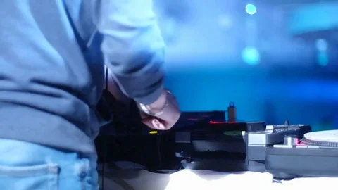 DJ dance in club Stock Footage 75449368