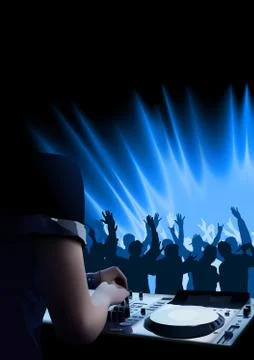 DJ Dance Party Background Stock Illustration