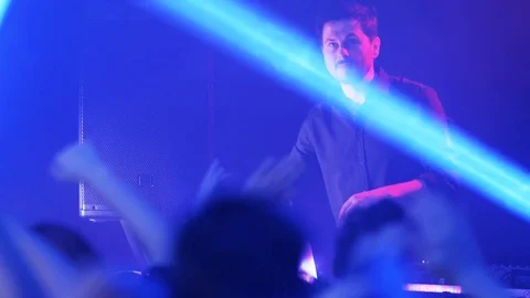 DJ Dancing in a Nightclub Stock Footage 71813529