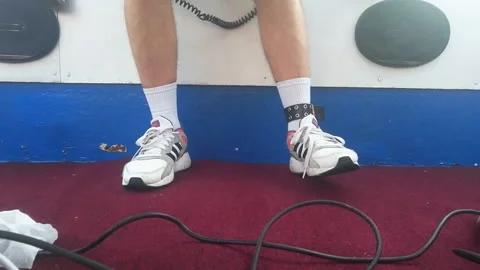 DJ Dancing While His Set, Foot Of Fachion Performer Playing Dance Music At Party 스톡 동영상 159451777