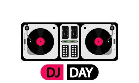 DJ day console Stock Illustration