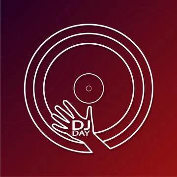 Dj day linear logo Stock Illustration