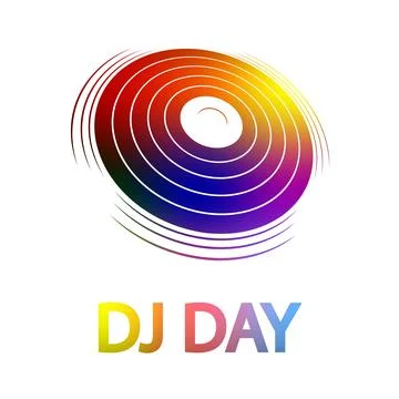 DJ day record Stock Illustration