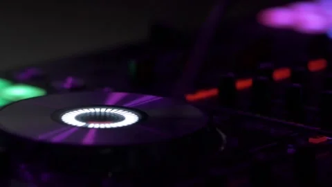 DJ Deck With Lights (Close Up Shot) Stock Footage 141414407