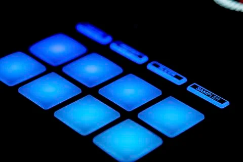 Dj decks  console control panel Foto stock