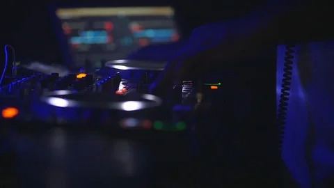 DJ Decks Slow Motion Stock Footage 79626948