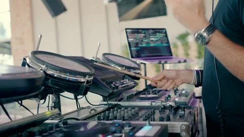 DJ with drums Video stock 219863423