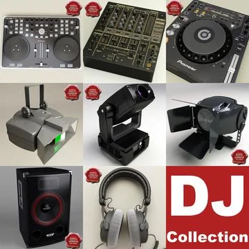 DJ Equipment Collection V2 3D Model