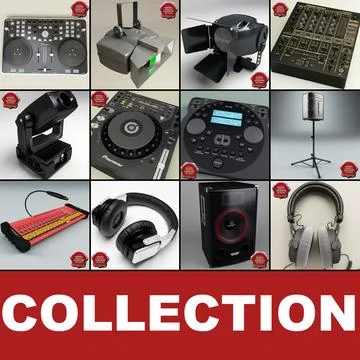 DJ Equipment Collection V4 3D Model