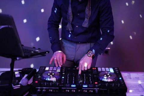 DJ with Equipment Foto stock