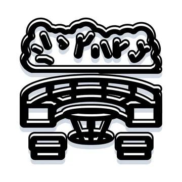 Dj equipment set with party text graphic Stock Illustration