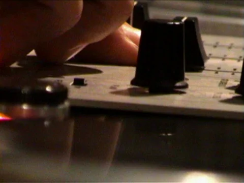 DJ Fiddling Buttons Video stock 590253