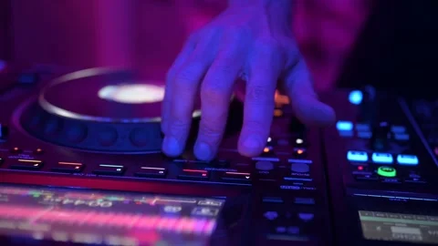Dj Hand Mixing the turntable Stock Footage 246241001