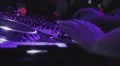DJ hand playing electronic music at party, public enjoying sound HD Footage