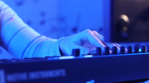 DJ Hand At  The Recording Studio Stock Footage 60786597