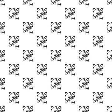 Dj hand scratching vinyl record seamless pattern Stock Illustration