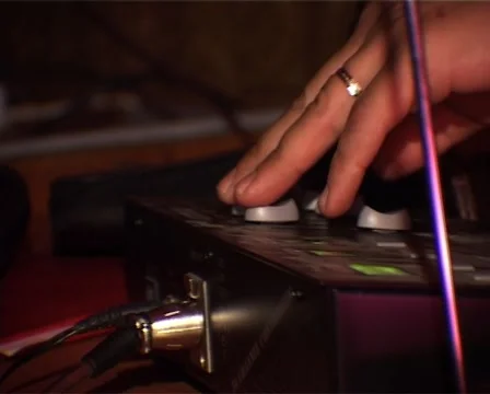 DJ hand in strobe light Stock Footage 2422183