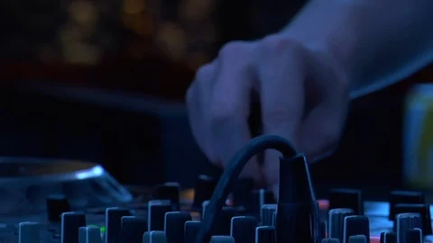 DJ Hands In Blue Light Night Club Stock Footage 107965818