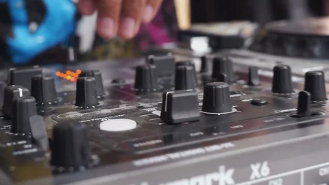 Dj hands Close up Pushing Knobs In A Console At A Party Dancing Having Fun 스톡 동영상 102689158