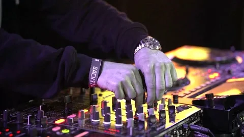 DJ hands close up at an underground party Stock Footage 232761511