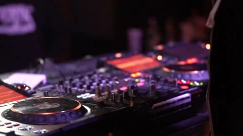DJ hands close up at an underground party Stock Footage 232766829
