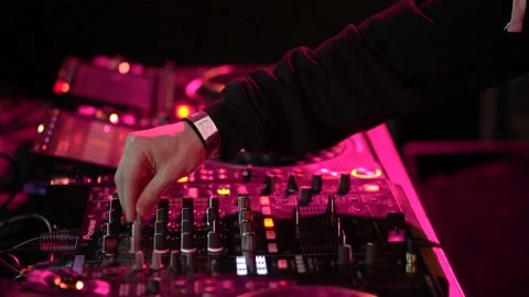 DJ hands close up at an underground party Stock Footage 232766830