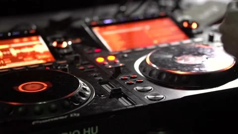 DJ hands close up at an underground party Stock Footage 232766924