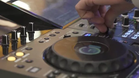 DJ hands control the remote control close-up Stock-Footage 261293855