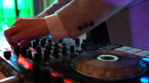 Dj hands on equipment deck Stock Footage 61898938