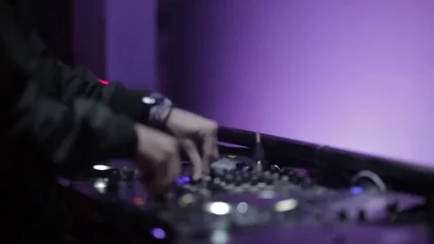 DJ hands on equipment deck. Night club Stock Footage 72090927
