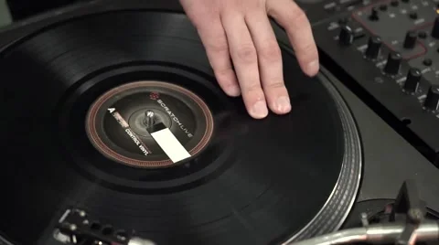 DJ hands on equipment Stock Footage 55547477