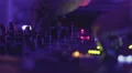 DJ hands pushing buttons on the mixing console. Night club atmosphere. Party HD Footage