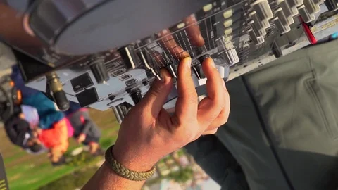 DJ hands touch buttons Video stock 106291384