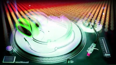 Dj headphone turntable setup Stock-Footage 82250814